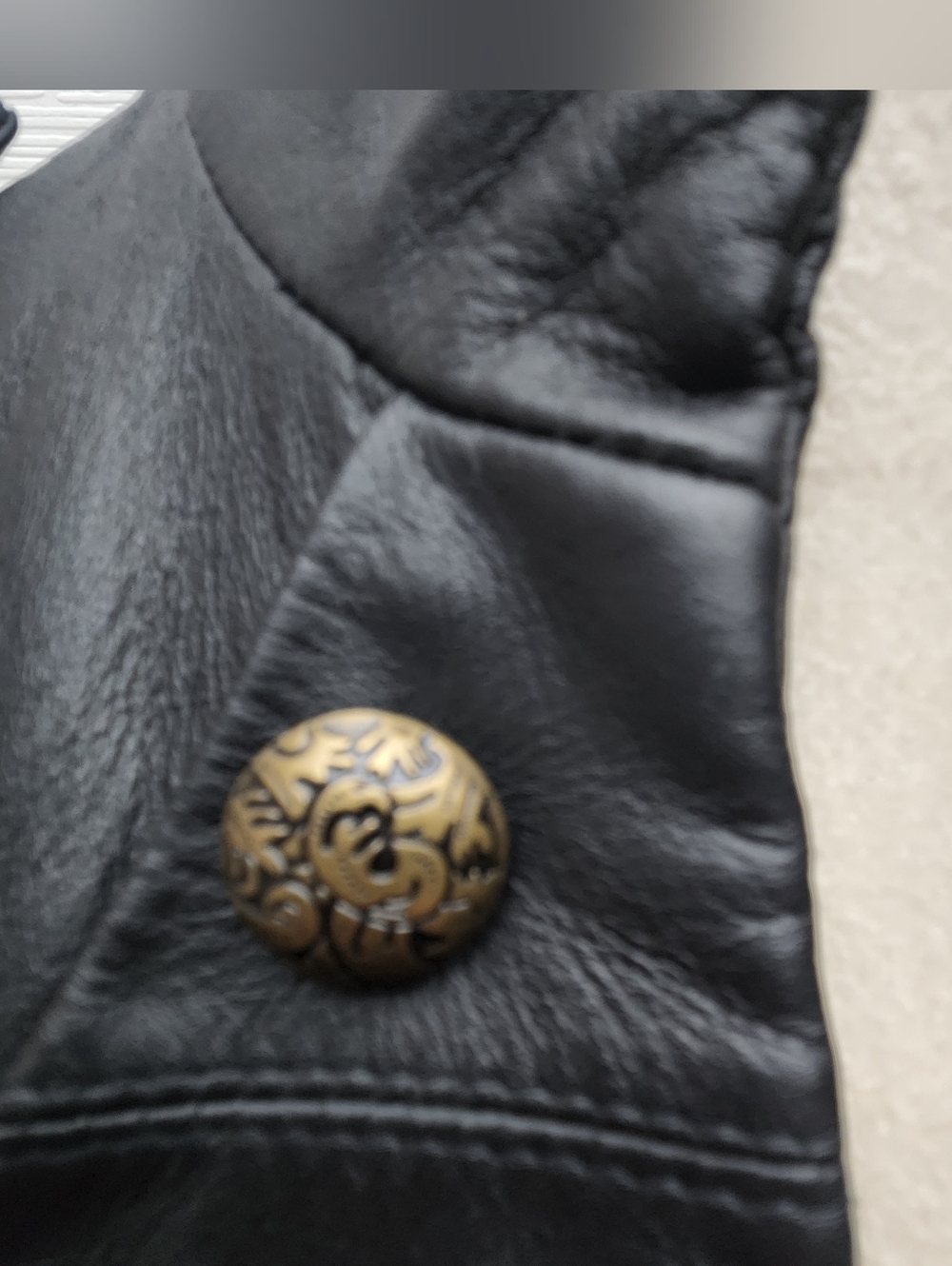 United Face NWT Leather Military Style Jacket Gold Buttons Size XL Moto Luxury - Picture 8 of 15